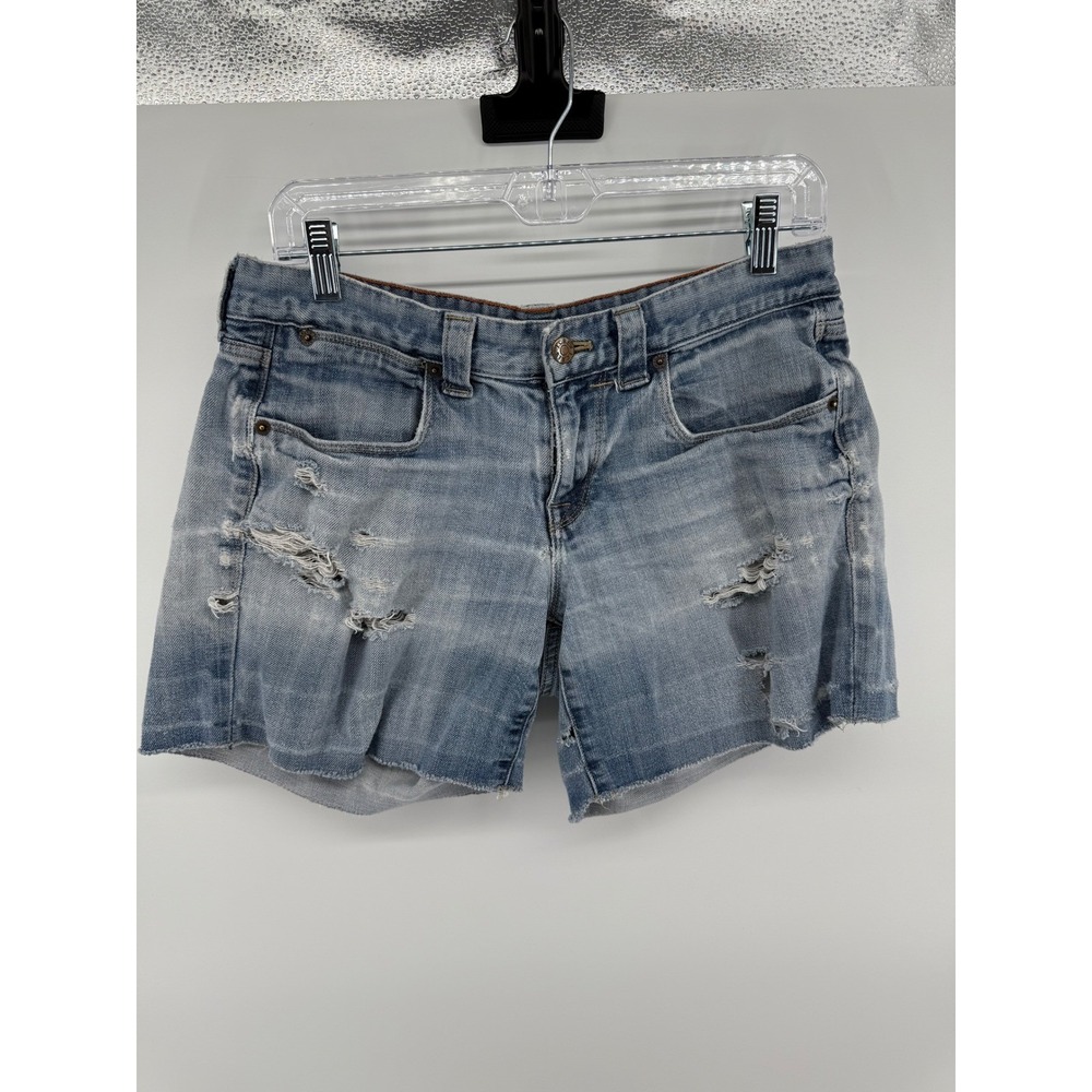 J Crew Stretch Denim Distressed‎ Cutoff Shorts Light Wash Size 4